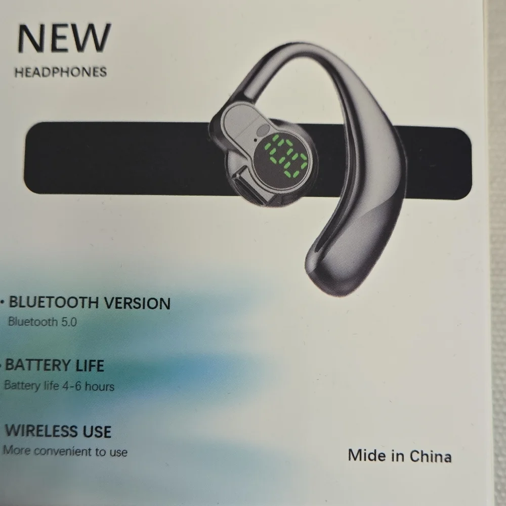 Bluetooth 5.0 Wireless Ear Hook Headset w/ LED Display – New in Box